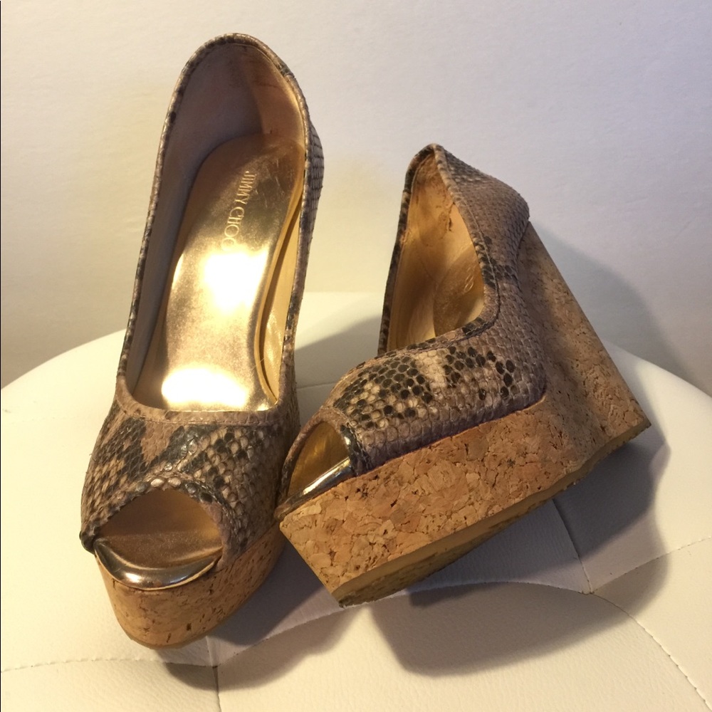 🛑SOLD🛑 Jimmy Choo snakeskin wedges